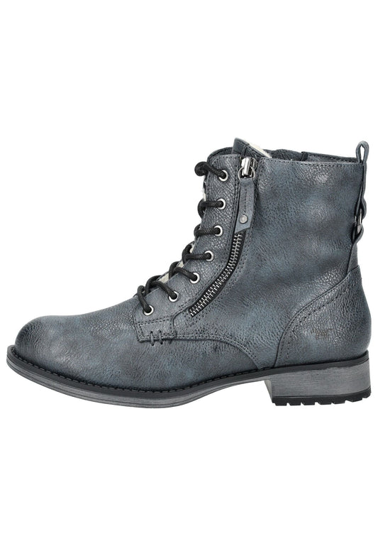 Mustang Stiefelette Lederimitat Navy Warmfutter