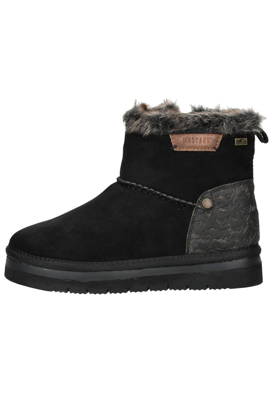 Mustang Stiefelette Lederimitat/Textil Schwarz Warmfutter
