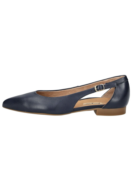 Paul Green Ballerinas Glattleder Dunkelblau