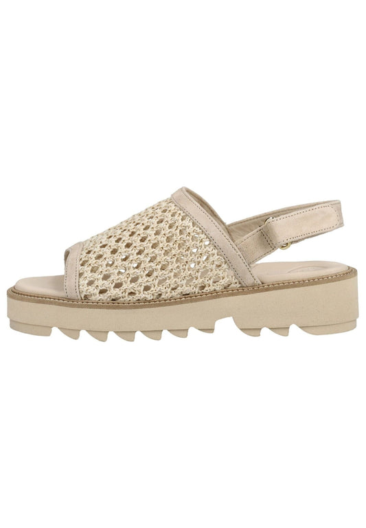 Paul Green Sandalen Veloursleder/Textil Natur