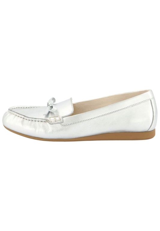 Paul Green Slipper Leder Metallic Silver