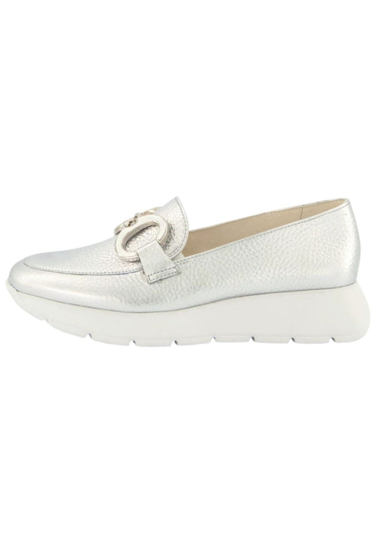 Paul Green Slipper Leder Metallic Silver