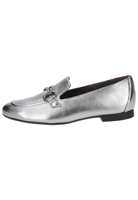 Paul Green Slipper Leder Metallic Silver
