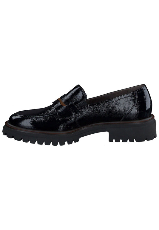 Paul Green Slipper Leder Schwarz Lack