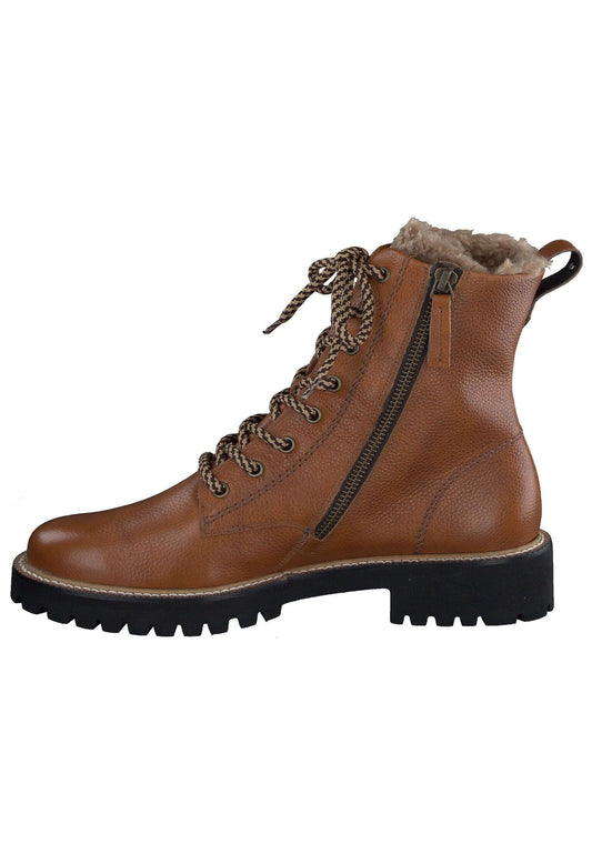 Paul Green Stiefelette Glattleder Cognac Warmfutter
