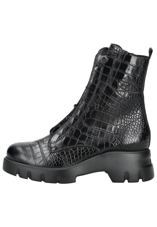 Paul Green Stiefelette Glattleder Croco Black