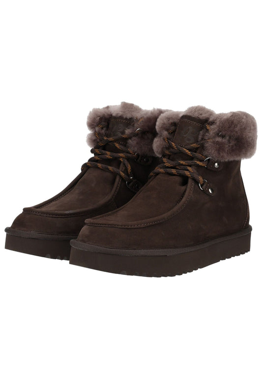 Paul Green Stiefelette Nubukleder Mocca Warmfutter