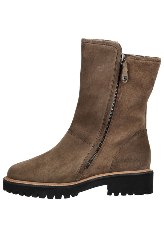 Paul Green Stiefelette Veloursleder Braun Warmfutter