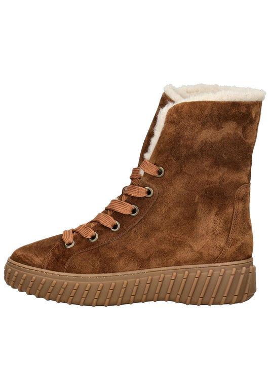 Paul Green Stiefelette Veloursleder Braun Warmfutter