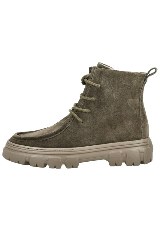 Paul Green Stiefelette Veloursleder Olive