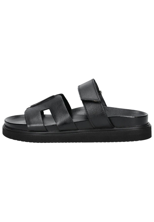 Pavement Pantoletten Leder Schwarz