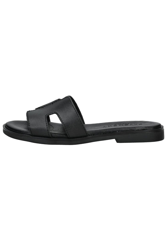 Pavement Pantoletten Leder Schwarz
