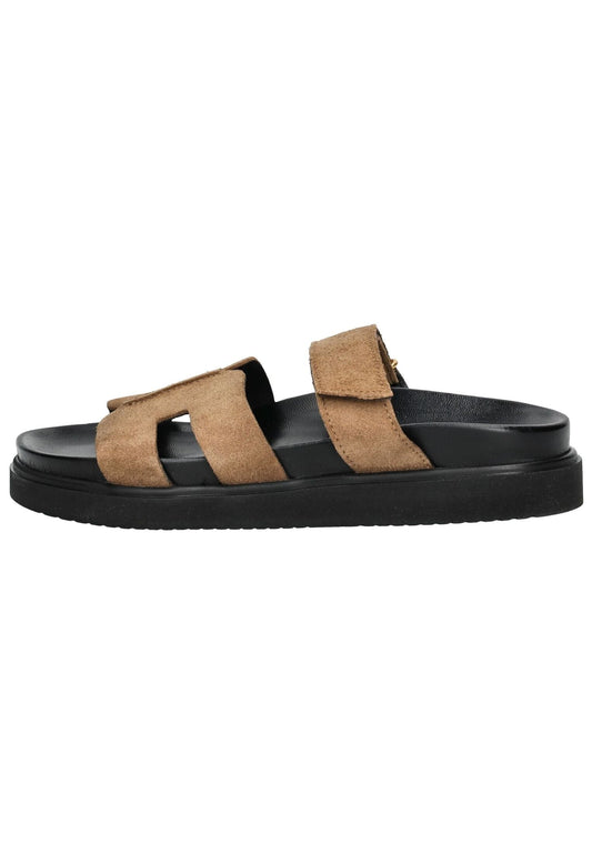 Pavement Pantoletten Leder Taupe