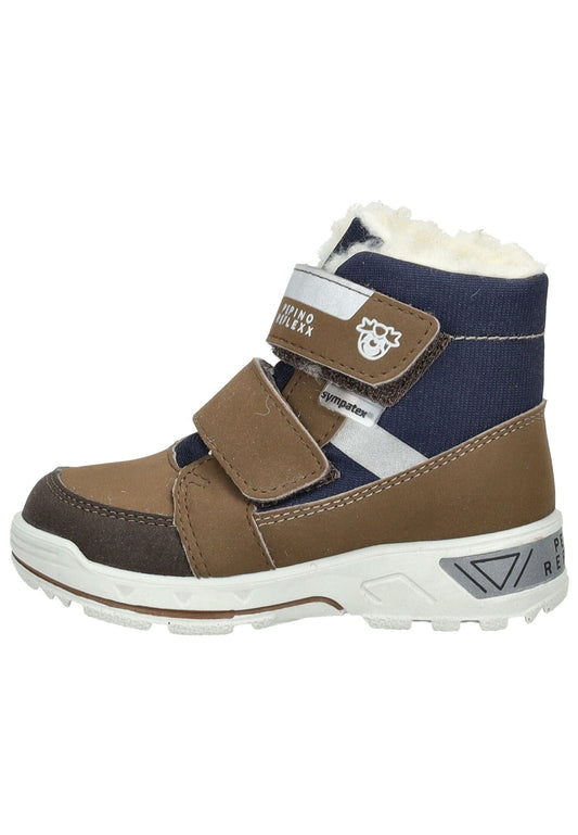 Pepino Stiefel Lederimitat Braun/Blau Warmfutter