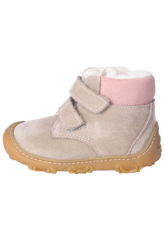 Pepino Stiefelette Leder Beige/Rosa Warmfutter