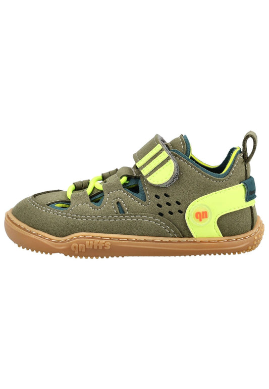 qnuffs Halbschuhe Lederimitat/Textil Oliv