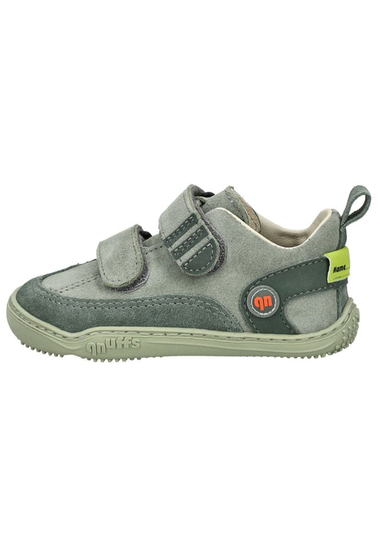 qnuffs Halbschuhe Veloursleder Grau/Grün