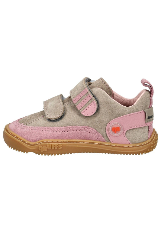 qnuffs Halbschuhe Veloursleder Grau/Rosa