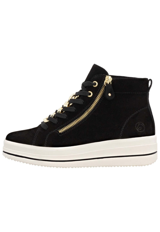 Remonte Sneaker Veloursleder Schwarz
