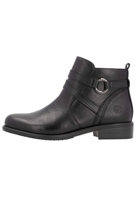 Remonte Stiefelette Glattleder Schwarz