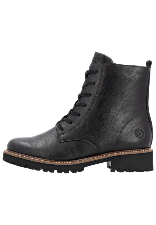 Remonte Stiefelette Glattleder Schwarz Warmfutter