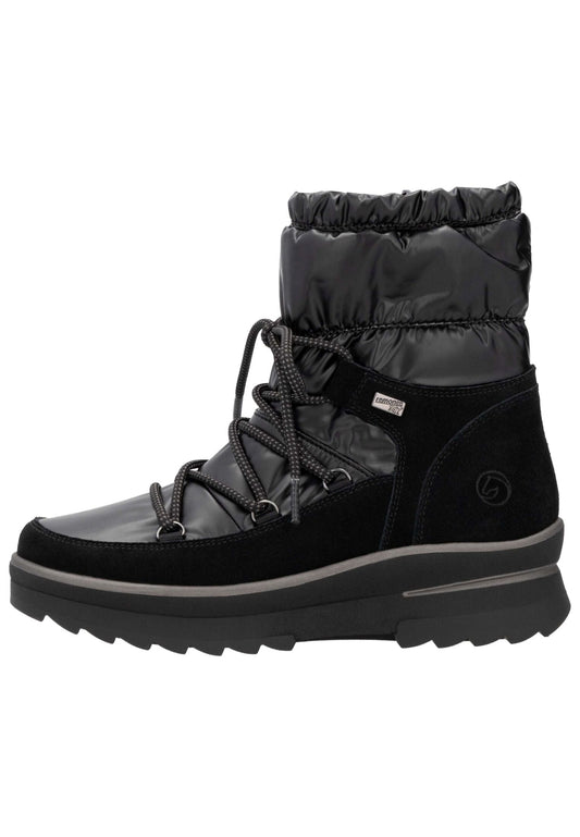 Remonte Stiefelette Lederimitat Schwarz Warmfutter