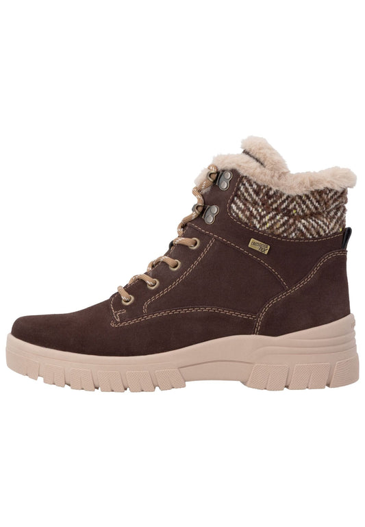 Remonte Stiefelette Veloursleder Braun Warmfutter