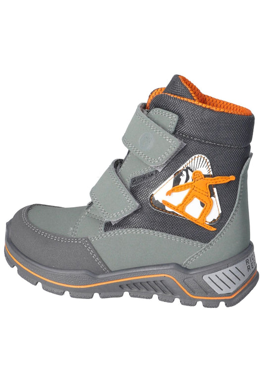 Ricosta Stiefelette Lederimitat/Textil Grün/Grau Warmfutter