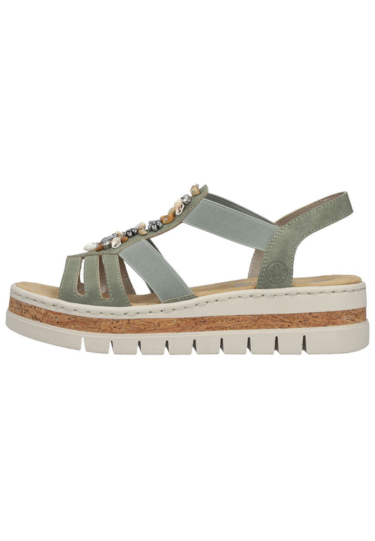 Rieker Sandalen Lederimitat Grün