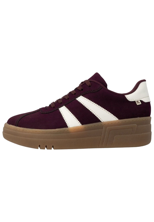 Rieker Sneaker Lederimitat Weiß/Lila