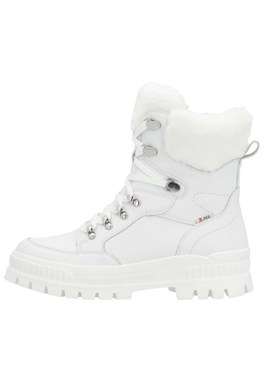 Rieker Stiefelette Glattleder Weiß Warmfutter