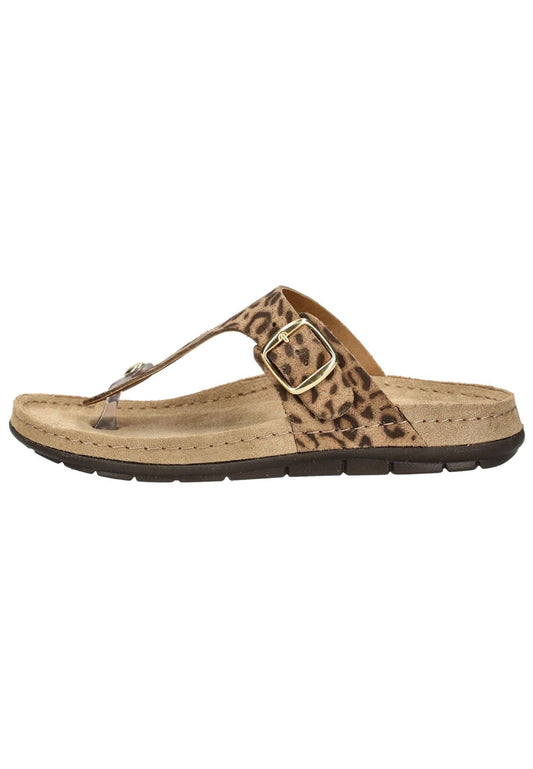 Rohde Pantoletten Leder Leopard