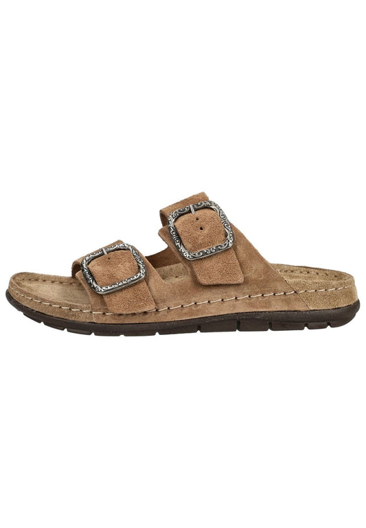 Rohde Pantoletten Nubukleder Camel