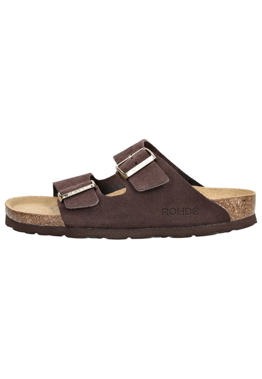 Rohde Pantoletten Veloursleder Mocca