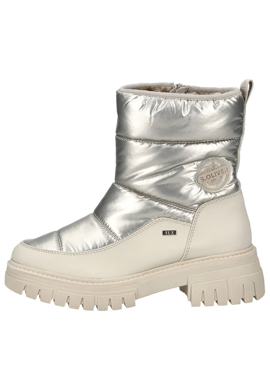 s.Oliver Stiefelette Lederimitat/Textil Champagne Warmfutter