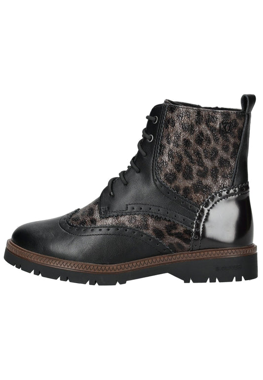s.Oliver Stiefelette Lederimitat/Textil Leopard Warmfutter