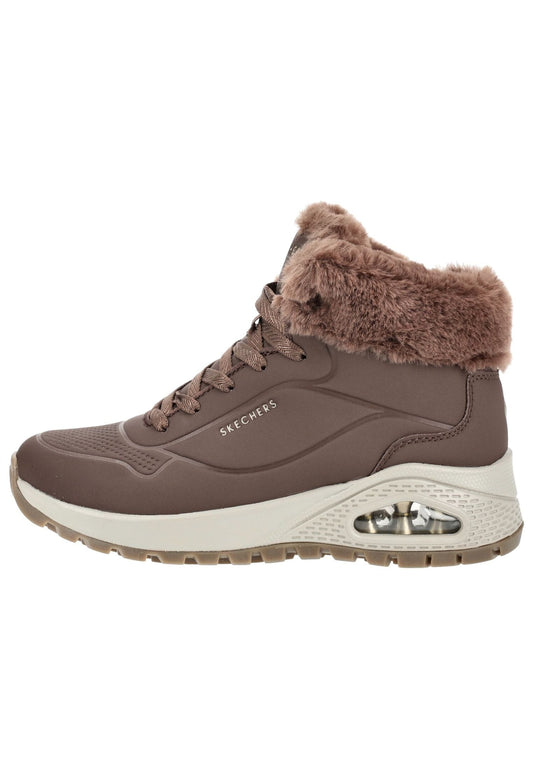 Skechers Sneaker Lederimitat Braun Warmfutter