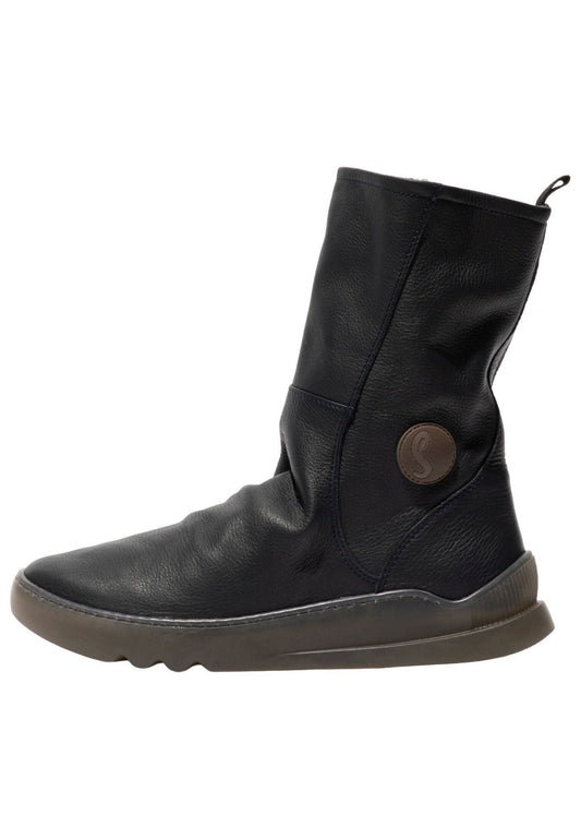 softinos Stiefelette Leder Navy Warmfutter