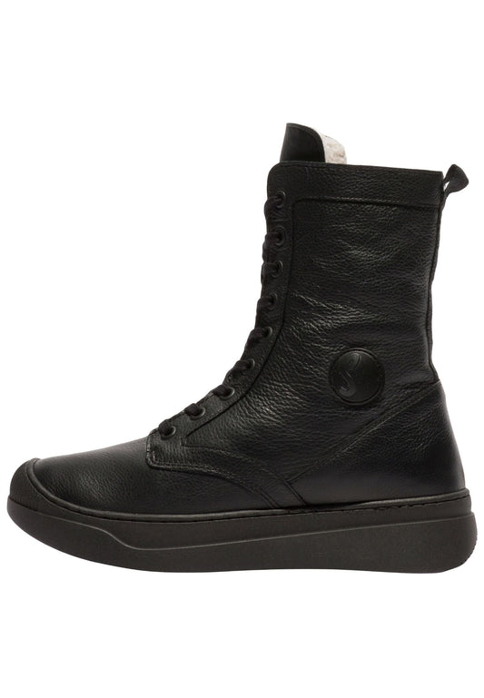 softinos Stiefelette Leder Schwarz Warmfutter