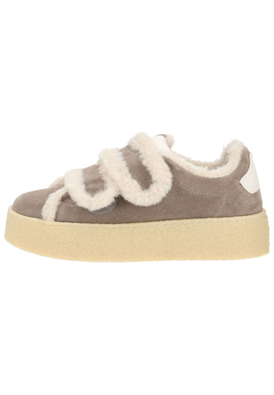 Tamaris Sneaker Leder/Textil Taupe Warmfutter