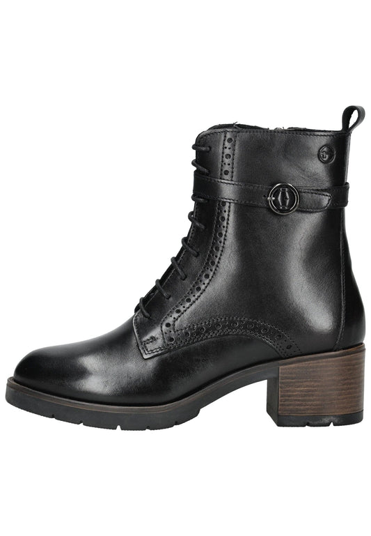 Tamaris Stiefelette Leder Schwarz Warmfutter