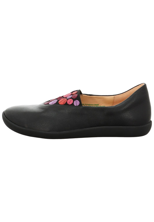 Think! Ballerinas Leder Schwarz Kombi