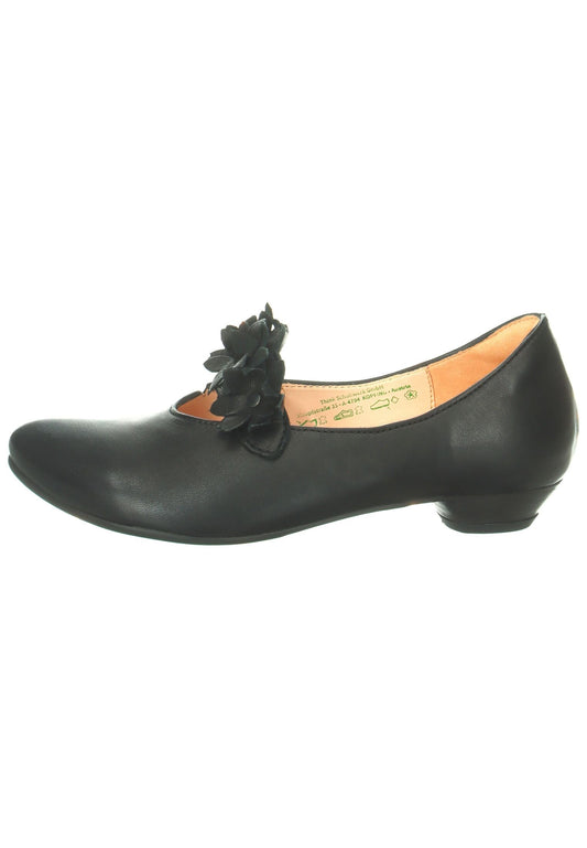 Think! Ballerinas Leder/Textil Schwarz Kombi