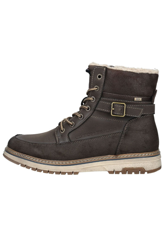 Tom Tailor Stiefelette Lederimitat Mokka Warmfutter