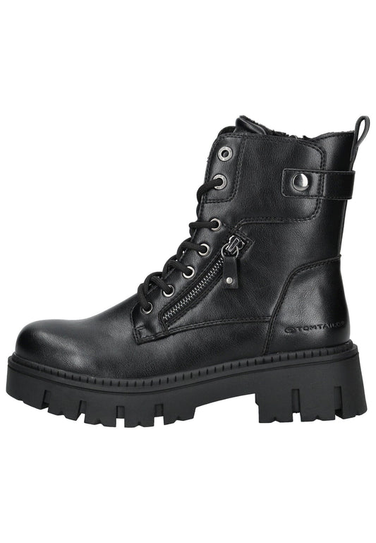 Tom Tailor Stiefelette Lederimitat Schwarz Warmfutter