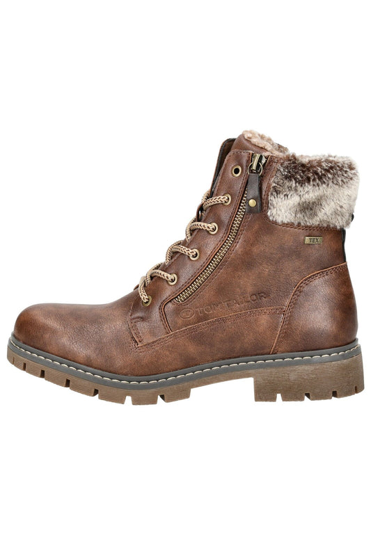 Tom Tailor Stiefelette Lederimitat/Textil Braun Warmfutter