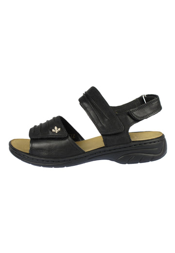 Rieker Sandalen Leder Schwarz - surf4shoes