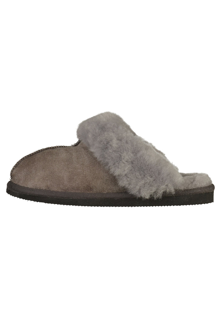 Shepherd Hausschuhe Leder Grau Warmfutter - surf4shoes