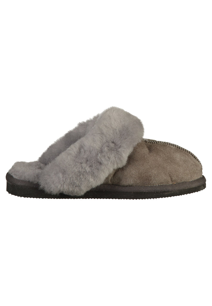 Shepherd Hausschuhe Leder Grau Warmfutter - surf4shoes