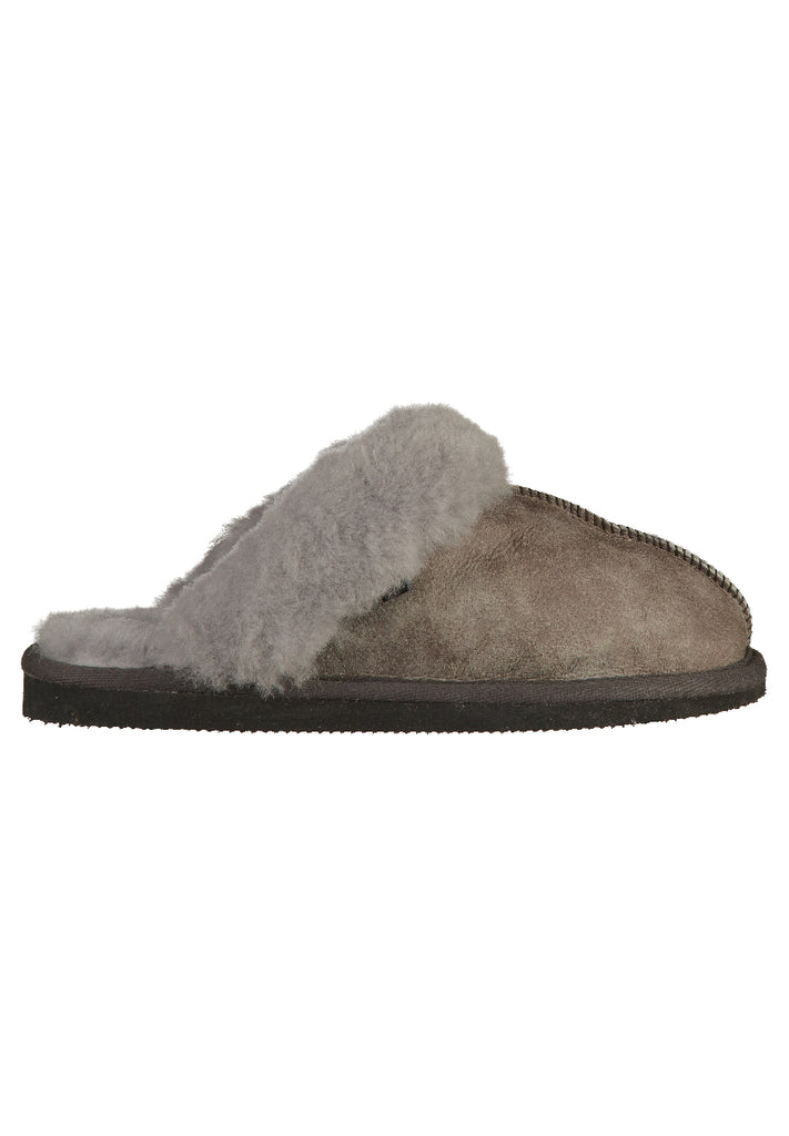 Shepherd Hausschuhe Leder Grau Warmfutter - surf4shoes